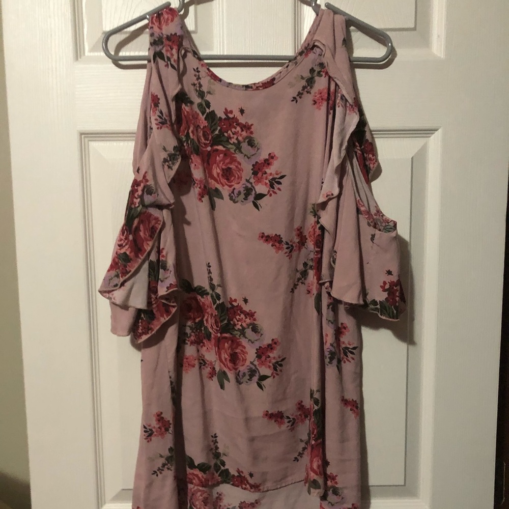 Pink Cold Shoulder Blouse